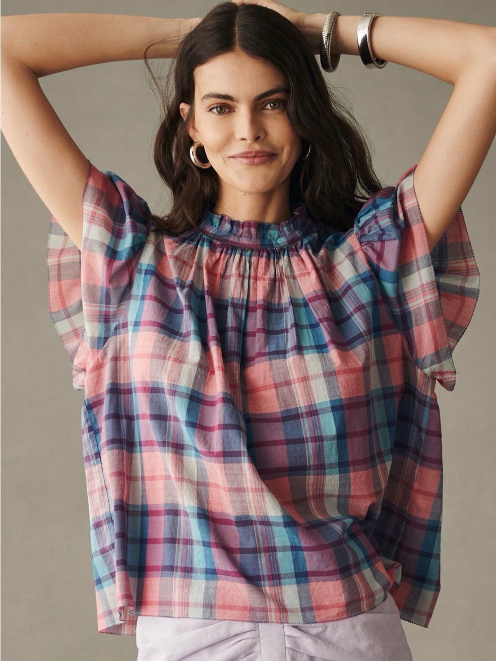 Trovata Carla Birds of Paradise linen Blouse SZ L NWT